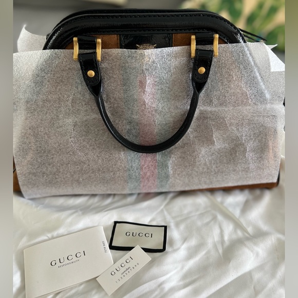 Gucci Re(Belle) Suede Top Handle Bag - Picture 7 of 7